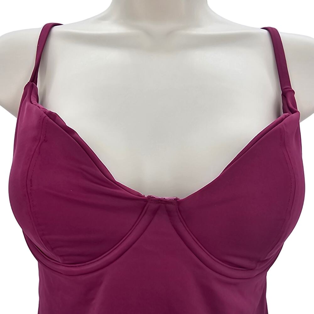 Andie Swim Womans size S The Canary Tank Tankini Swimsuit Top Plum Underwire NEW - Picture 2 of 8